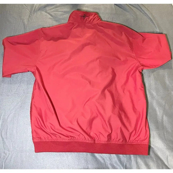 Men’s Ashworth Size L Weather Systems Golf Short Sleeve Pullover Red Windbreaker - Picture 10 of 11